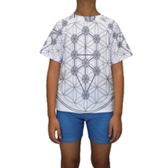 Tree Of Life Flower Of Life Stage Kids  Short Sleeve Swimwear by Nexatart