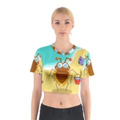 Animal Nature Cartoon Bug Insect Cotton Crop Top