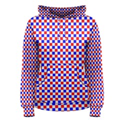 Blue Red Checkered Women s Pullover Hoodie