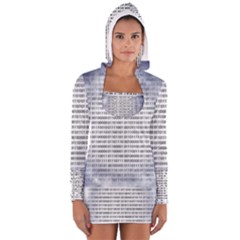 Binary Computer Technology Code Women s Long Sleeve Hooded T-shirt by Nexatart