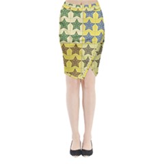 Pattern With A Stars Midi Wrap Pencil Skirt