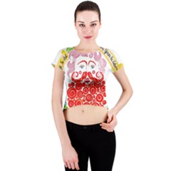 Life Is Art  Crew Neck Crop Top by Toriak
