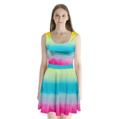 Watercolour Gradient Split Back Mini Dress  by Nexatart