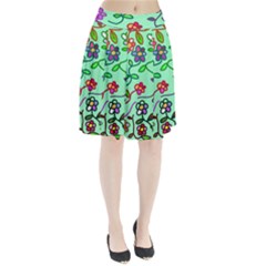 Flowers Floral Doodle Plants Pleated Skirt by Nexatart