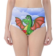 Dragon Heart Kids Love Cute High-waist Bikini Bottoms by Nexatart