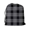 Plaid Checks Background Black Drawstring Pouches (XXL) View2