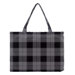 Plaid Checks Background Black Medium Tote Bag by Nexatart