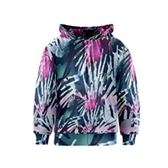 Colorful Palm Pattern Kids  Zipper Hoodie by Brittlevirginclothing