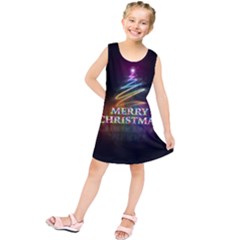 Merry Christmas Abstract Kids  Tunic Dress by Nexatart