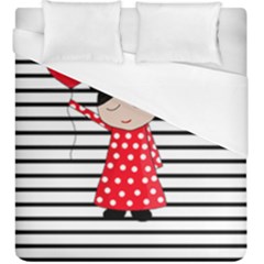 Valentines Day Girl 2 Duvet Cover (king Size) by Valentinaart