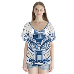 Presidential Inauguration Usa Republican President Trump Pence 2017 Logo Flutter Sleeve Top