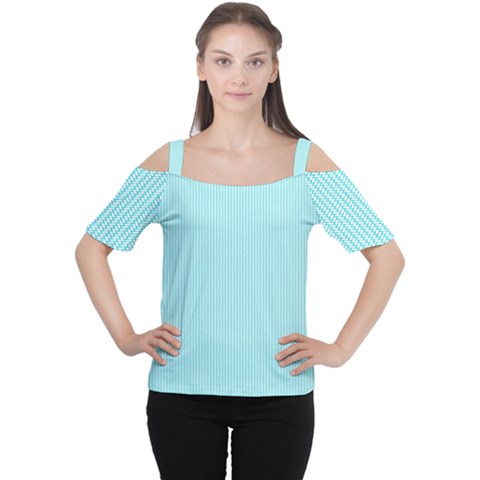 Light Blue Texture Women s Cutout Shoulder Tee by Valentinaart