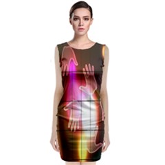 Abstract Background Design Squares Sleeveless Velvet Midi Dress