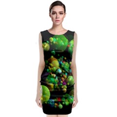 Abstract Balls Color About Sleeveless Velvet Midi Dress