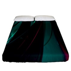 Abstract Green Purple Fitted Sheet (california King Size)