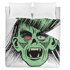 Zombie Face Vector Clipart Duvet Cover Double Side (queen Size)