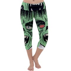 Zombie Face Vector Clipart Capri Yoga Leggings