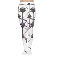 Grid Construction Structure Metal Women s Tights by Nexatart