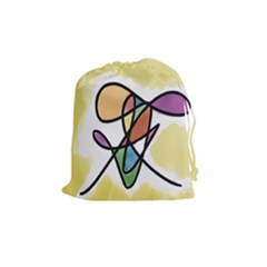 Art Abstract Exhibition Colours Drawstring Pouches (medium)  by Nexatart