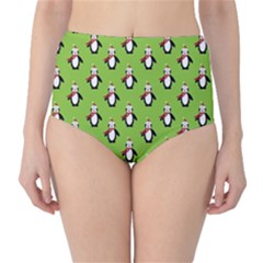 Christmas Penguin Penguins Cute High-waist Bikini Bottoms by Nexatart