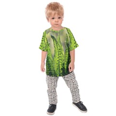 Fern Ferns Green Nature Foliage Kids  Raglan Tee