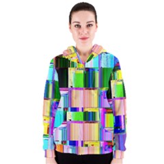 Glitch Art Abstract Women s Zipper Hoodie