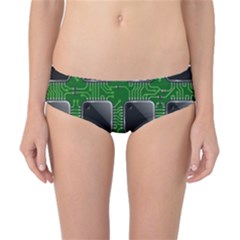 Green Circuit Board Pattern Classic Bikini Bottoms