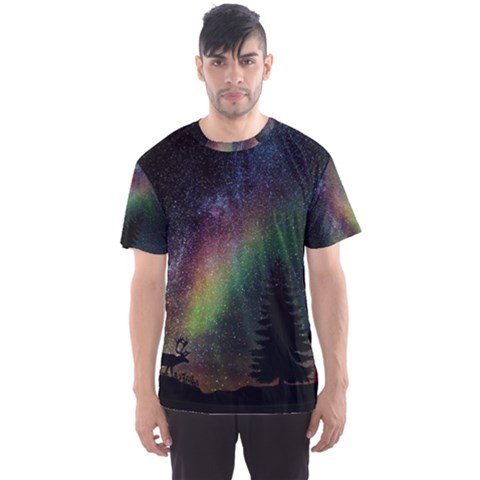 Starry Sky Galaxy Star Milky Way Men s Sport Mesh Tee by Nexatart