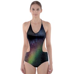 Starry Sky Galaxy Star Milky Way Cut-out One Piece Swimsuit