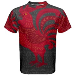 Red Fire Chicken Year Men s Cotton Tee by Valentinaart