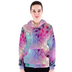 Colorful Leaves Women s Zipper Hoodie by Brittlevirginclothing