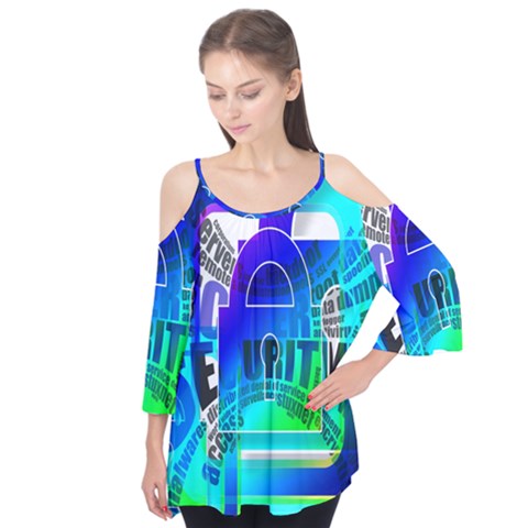 Security Castle Sure Padlock Flutter Tees by Nexatart