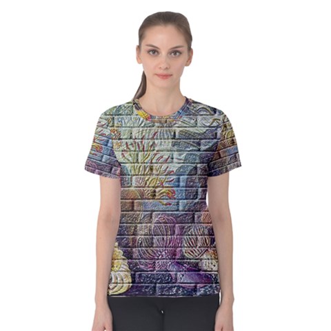 Brick Of Walls With Color Patterns Women s Cotton Tee by Nexatart