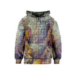 Brick Of Walls With Color Patterns Kids  Zipper Hoodie by Nexatart