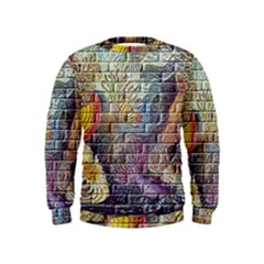 Brick Of Walls With Color Patterns Kids  Sweatshirt by Nexatart