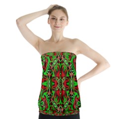 Christmas Kaleidoscope Pattern Strapless Top by Nexatart