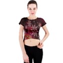 Christmas Snowflake Ice Crystal Crew Neck Crop Top View1