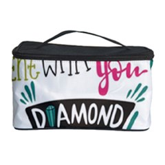 My Every Moment Spent With You Is Diamond To Me / Diamonds Hearts Lips Pattern (white) Cosmetic Storage Case by FashionFling