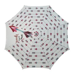 My Heart Points To Yours / Pink And Blue Cupid s Arrows (white) Golf Umbrellas by FashionFling