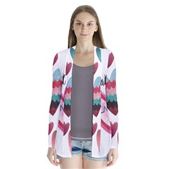 You Are My Beat / Pink And Teal Hearts Pattern (white)  Cardigans