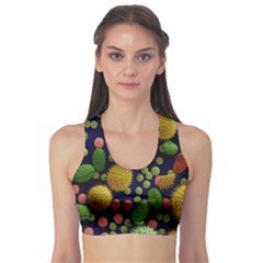 Colorized Pollen Macro View Sports Bra