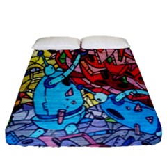 Colorful Graffiti Art Fitted Sheet (queen Size)