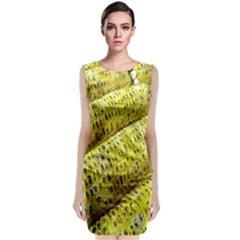 Corn Grilled Corn Cob Maize Cob Sleeveless Velvet Midi Dress