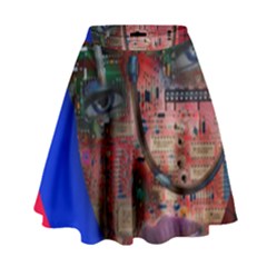 Display Dummy Binary Board Digital High Waist Skirt