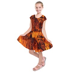 Fire Easter Easter Fire Flame Kids  Short Sleeve Dress