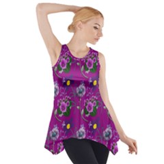 Flower Pattern Side Drop Tank Tunic by Nexatart