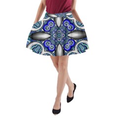 Fractal Cathedral Pattern Mosaic A-line Pocket Skirt