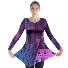 Fractals Geometry Graphic Long Sleeve Tunic  by Nexatart