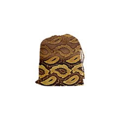 Golden Patterned Paper Drawstring Pouches (xs)  by Nexatart