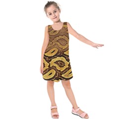 Golden Patterned Paper Kids  Sleeveless Dress